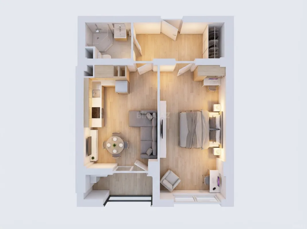 Satılır 1 otaqlı mənzil 54 m²