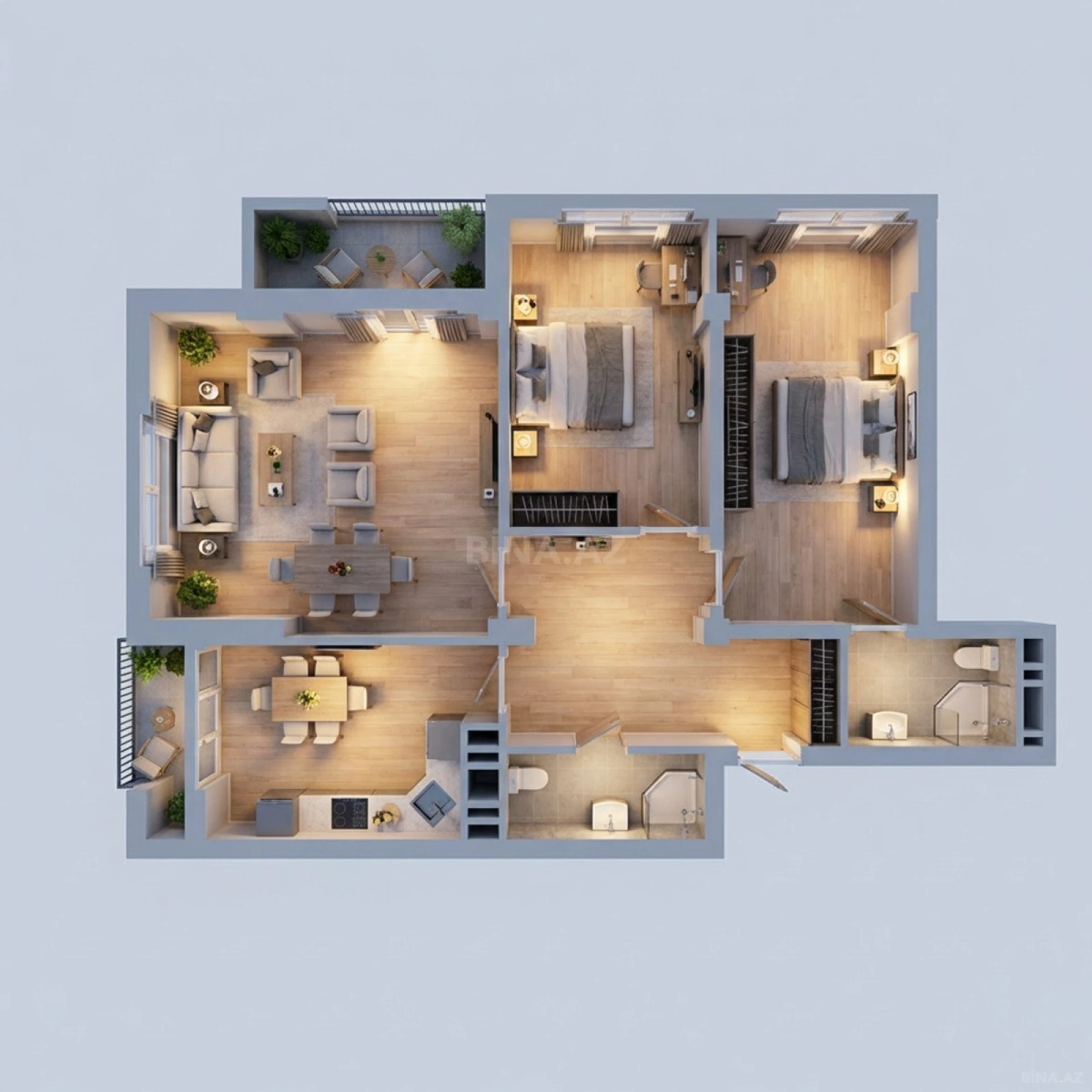 Satılır 3 otaqlı mənzil 118 m²