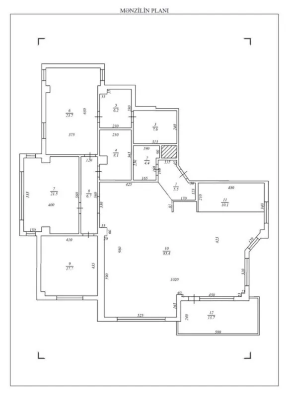 Satılır 4 otaqlı mənzil 214 m²