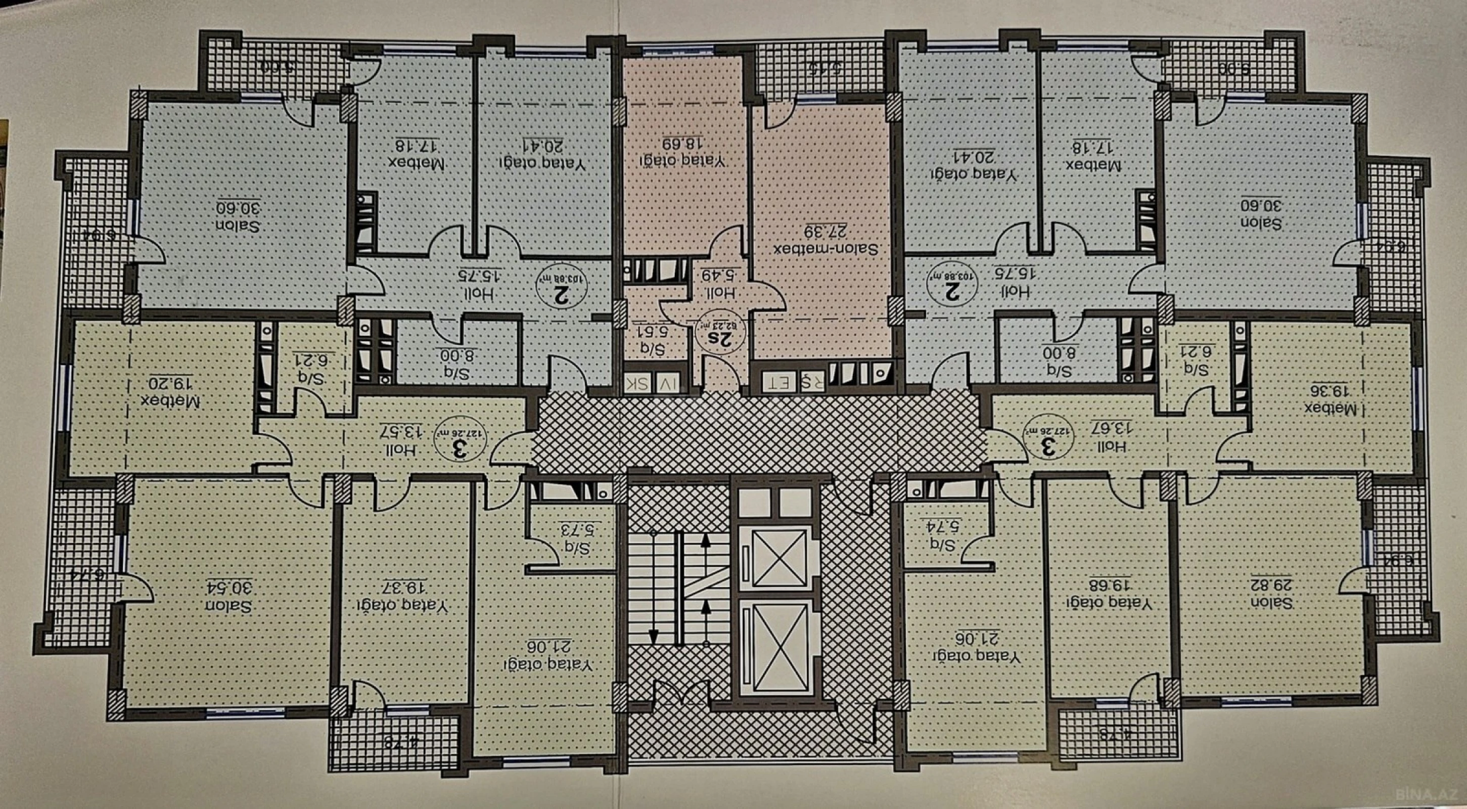 Satılır 2 otaqlı mənzil 104 m²