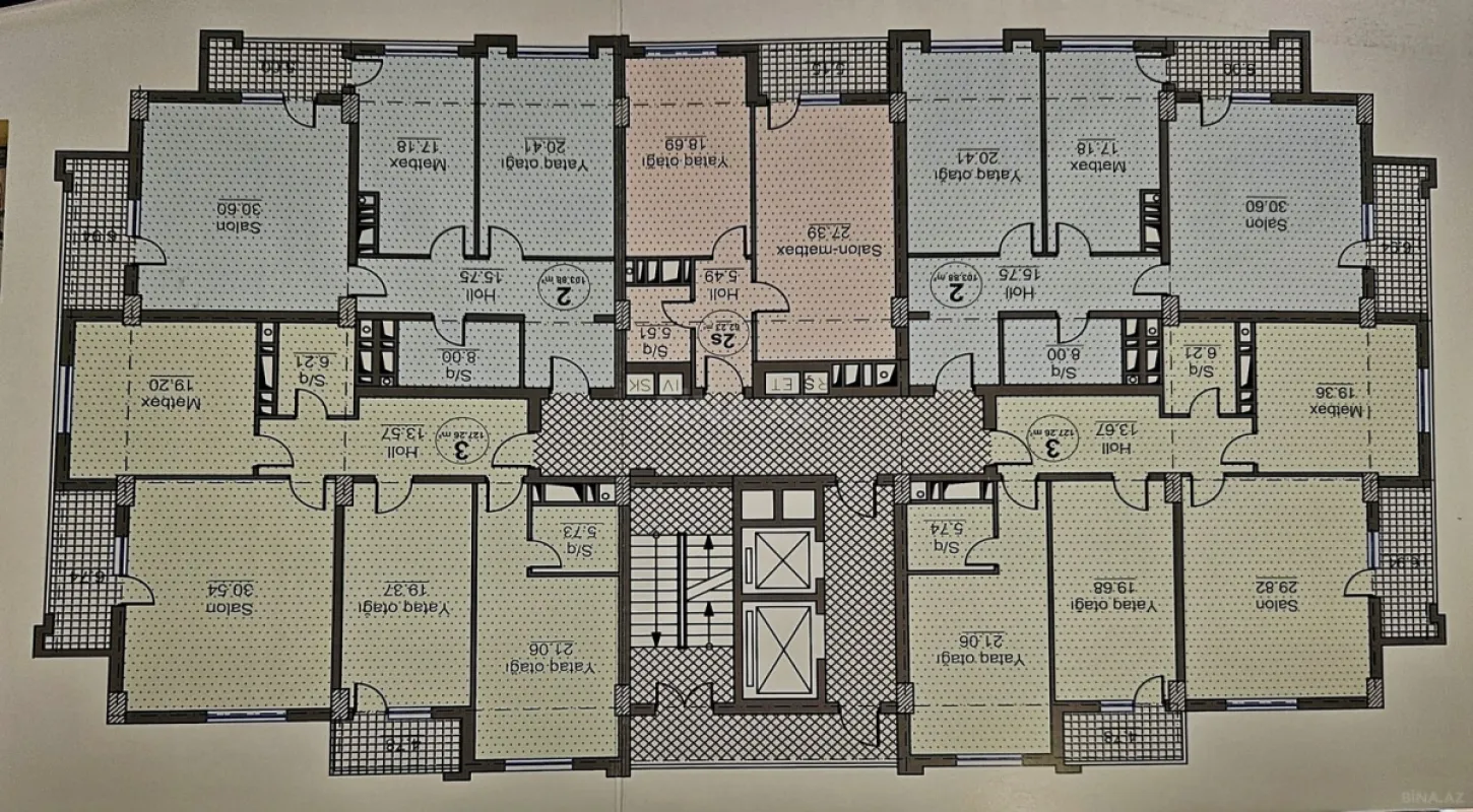 Satılır 2 otaqlı mənzil 104 m²