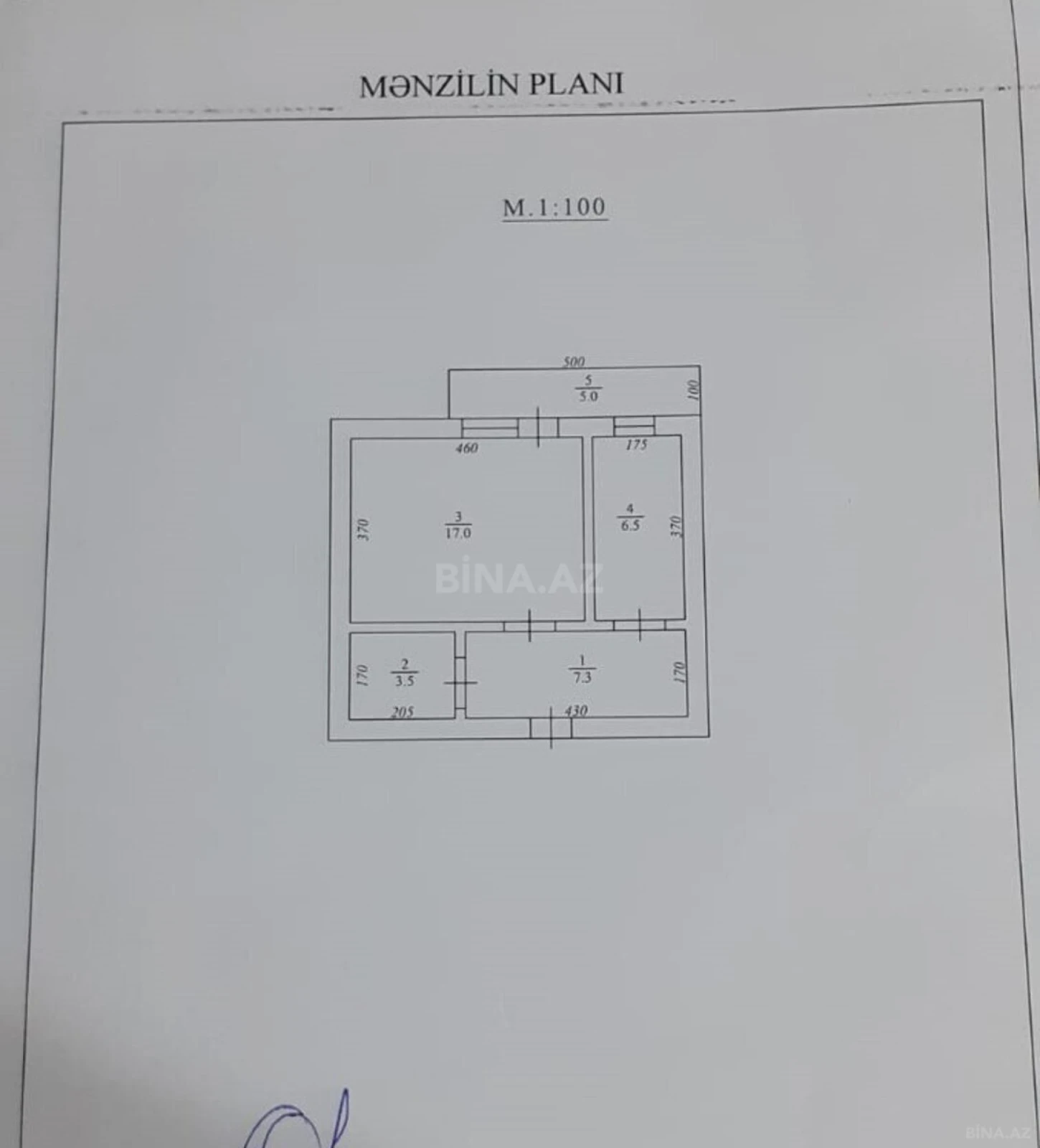 Satılır 2 otaqlı mənzil 36 m²