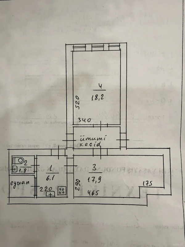 Satılır 2 otaqlı mənzil 55 m²