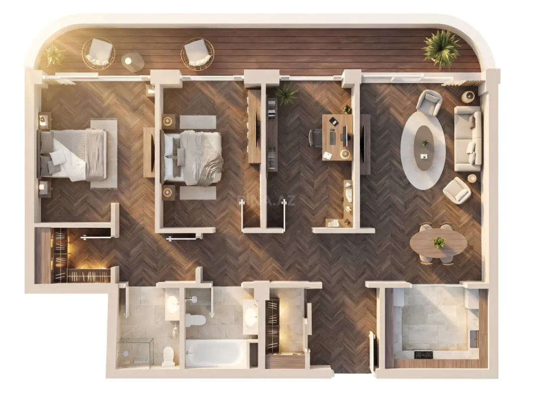 Satılır 4 otaqlı mənzil 192 m²