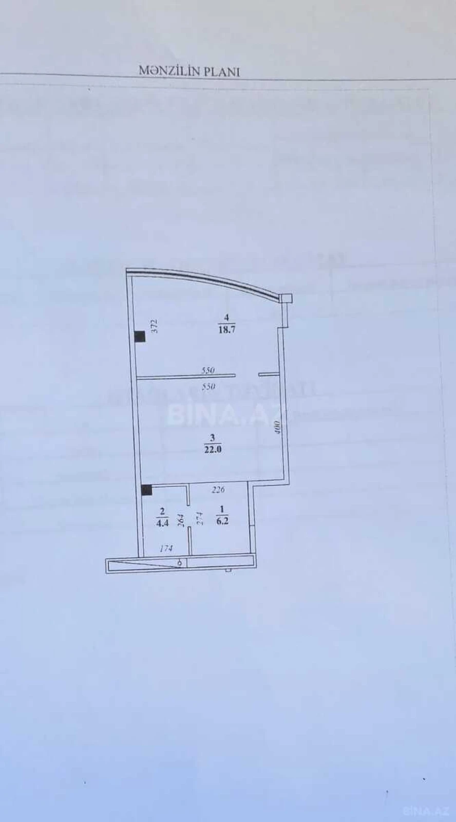 Satılır 2 otaqlı mənzil 57 m²