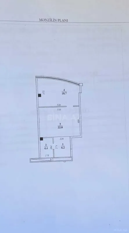 Satılır 2 otaqlı mənzil 57 m²