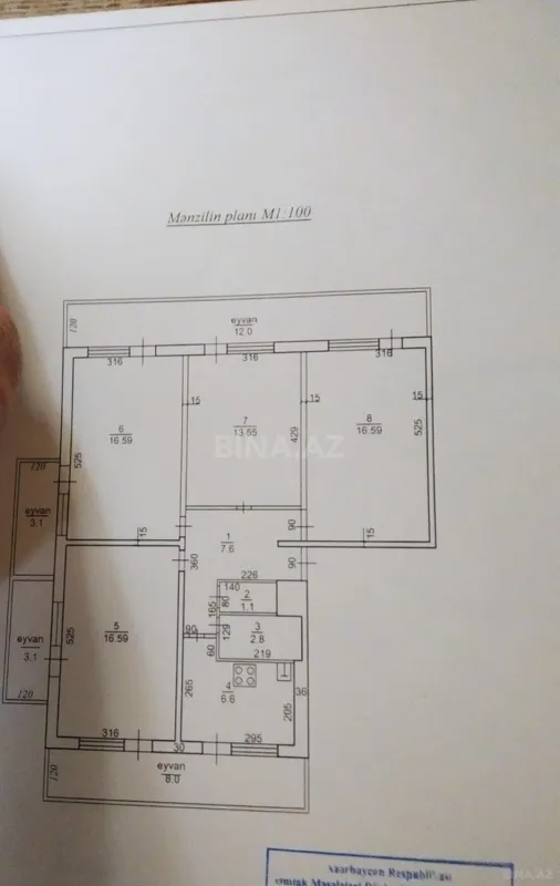 Satılır 4 otaqlı mənzil 123 m²
