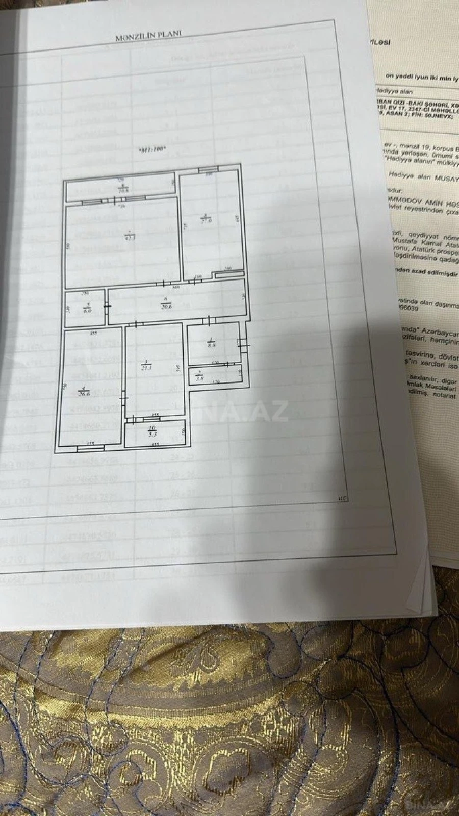 Satılır 3 otaqlı mənzil 184 m²