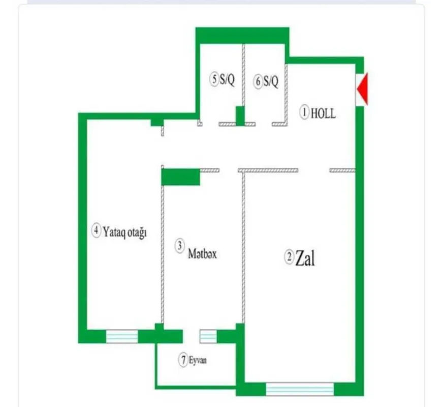 Satılır 3 otaqlı mənzil 114 m²