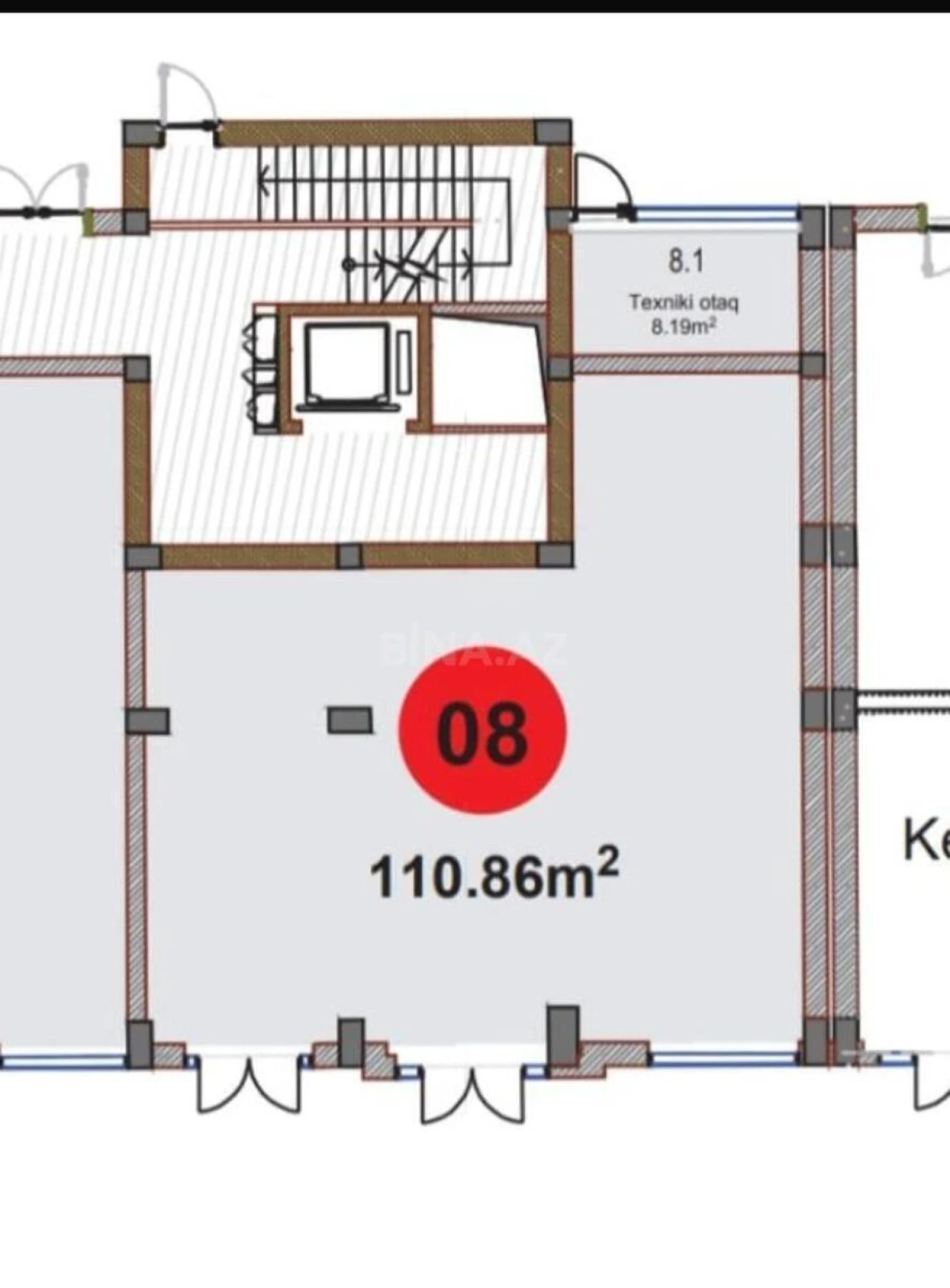 Kirayə verilir obyekt 111 m²