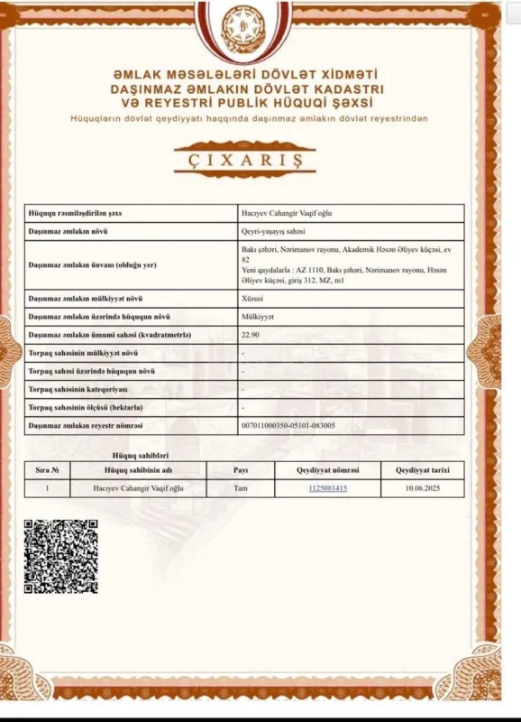 Satılır obyekt 22.9 m²