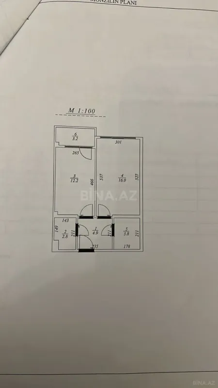Satılır 2 otaqlı mənzil 50 m²