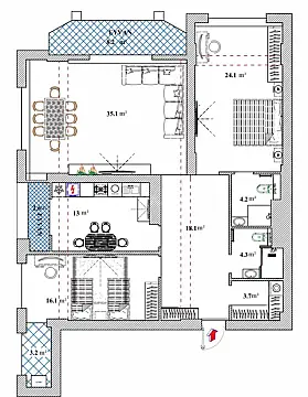 Satılır 3 otaqlı mənzil 133 m²
