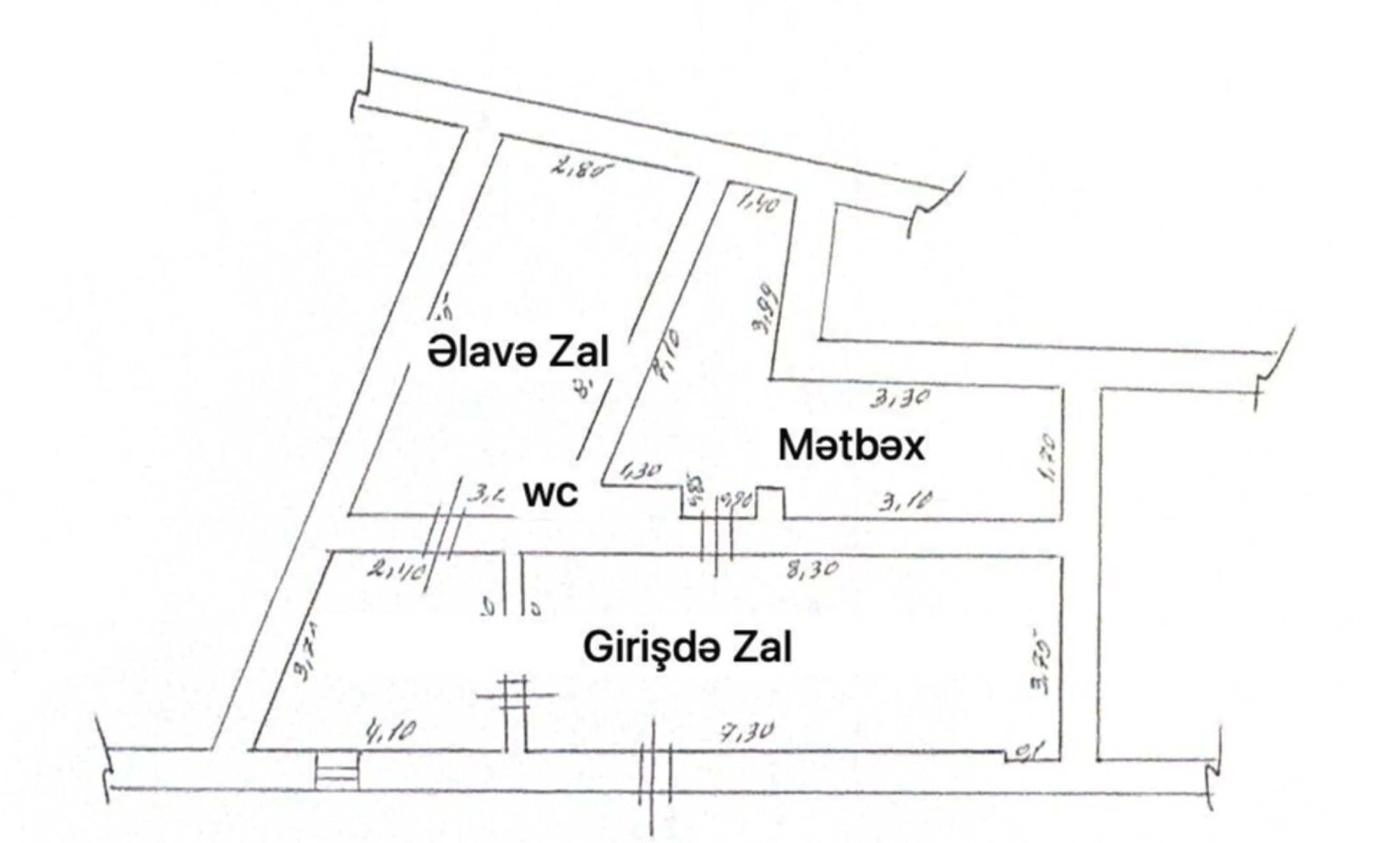 Kirayə verilir obyekt 100 m²
