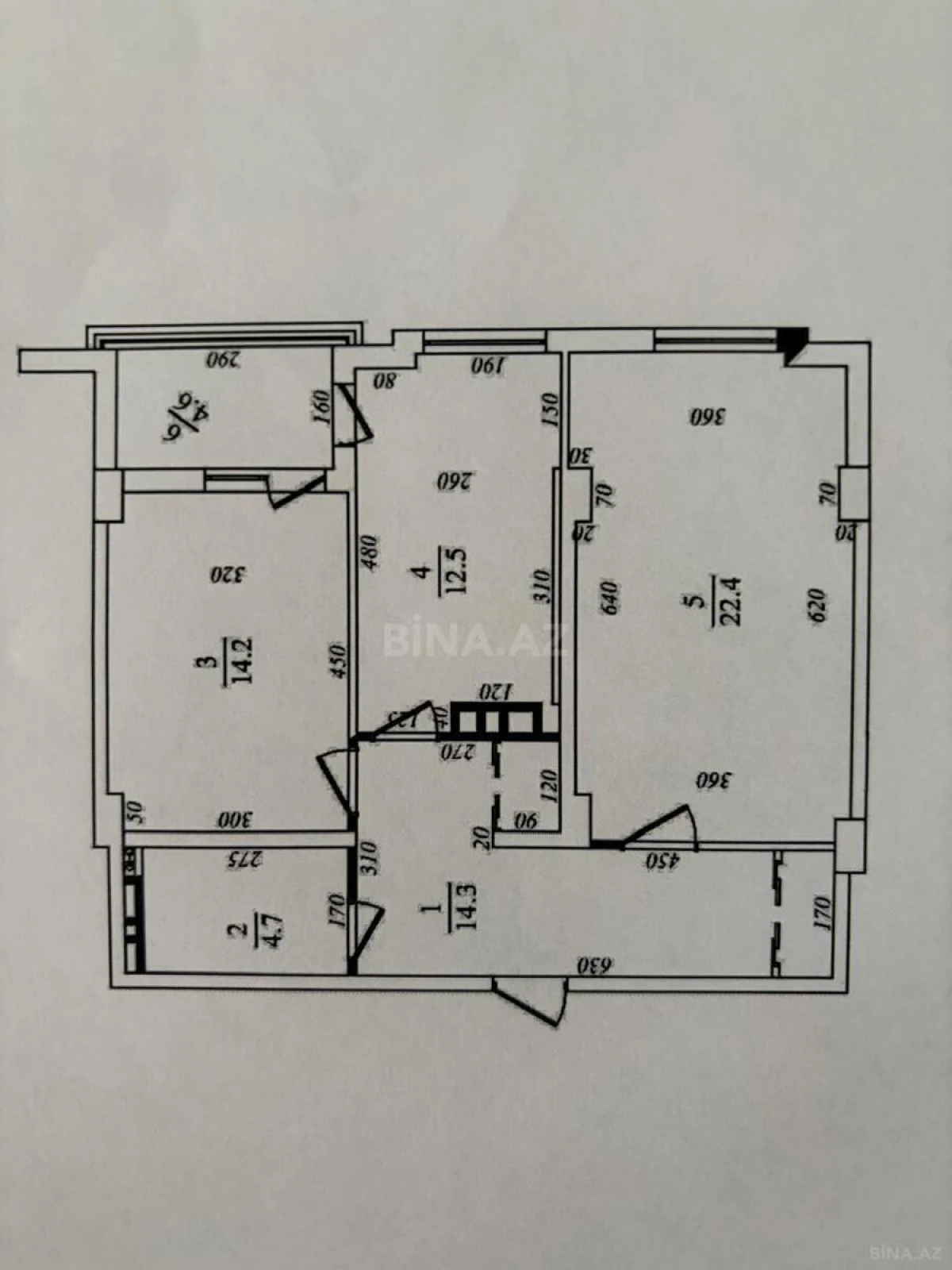 Satılır 2 otaqlı mənzil 75 m²