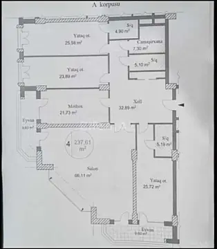 Satılır 4 otaqlı mənzil 230 m²