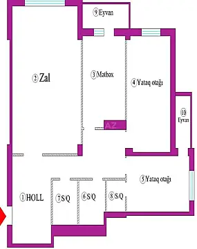 Satılır 3 otaqlı mənzil 152 m²