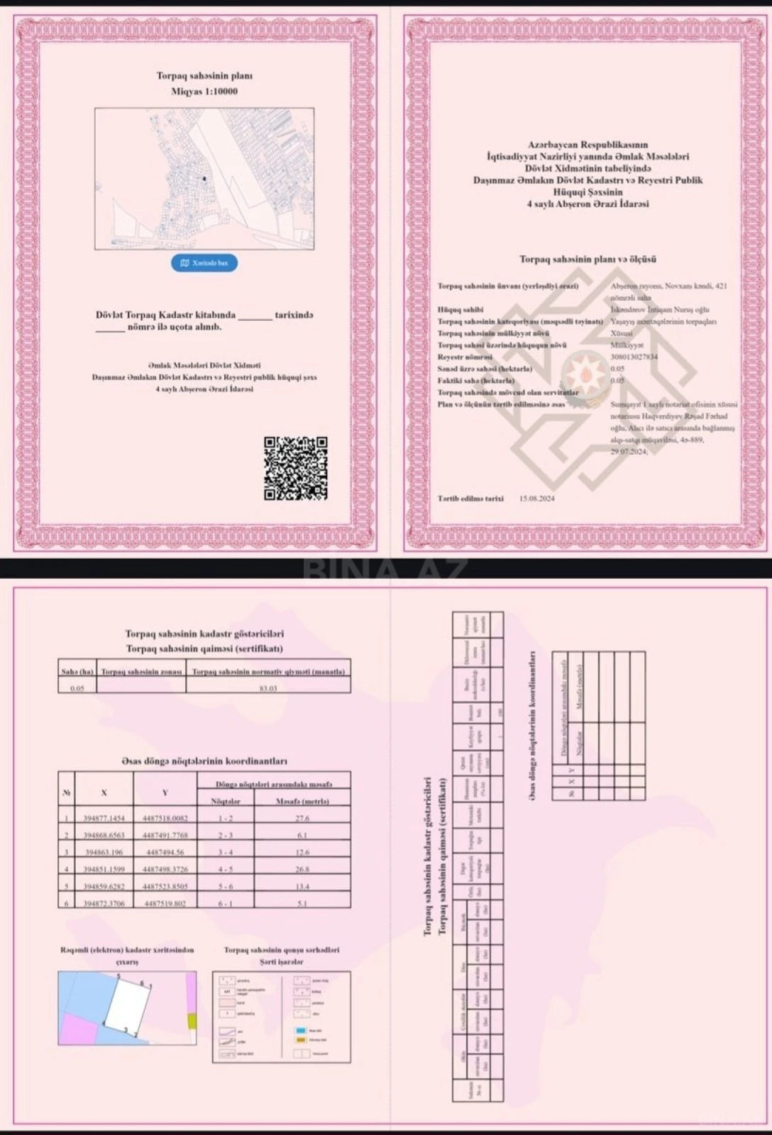 Satılır torpaq sahəsi 5 m²