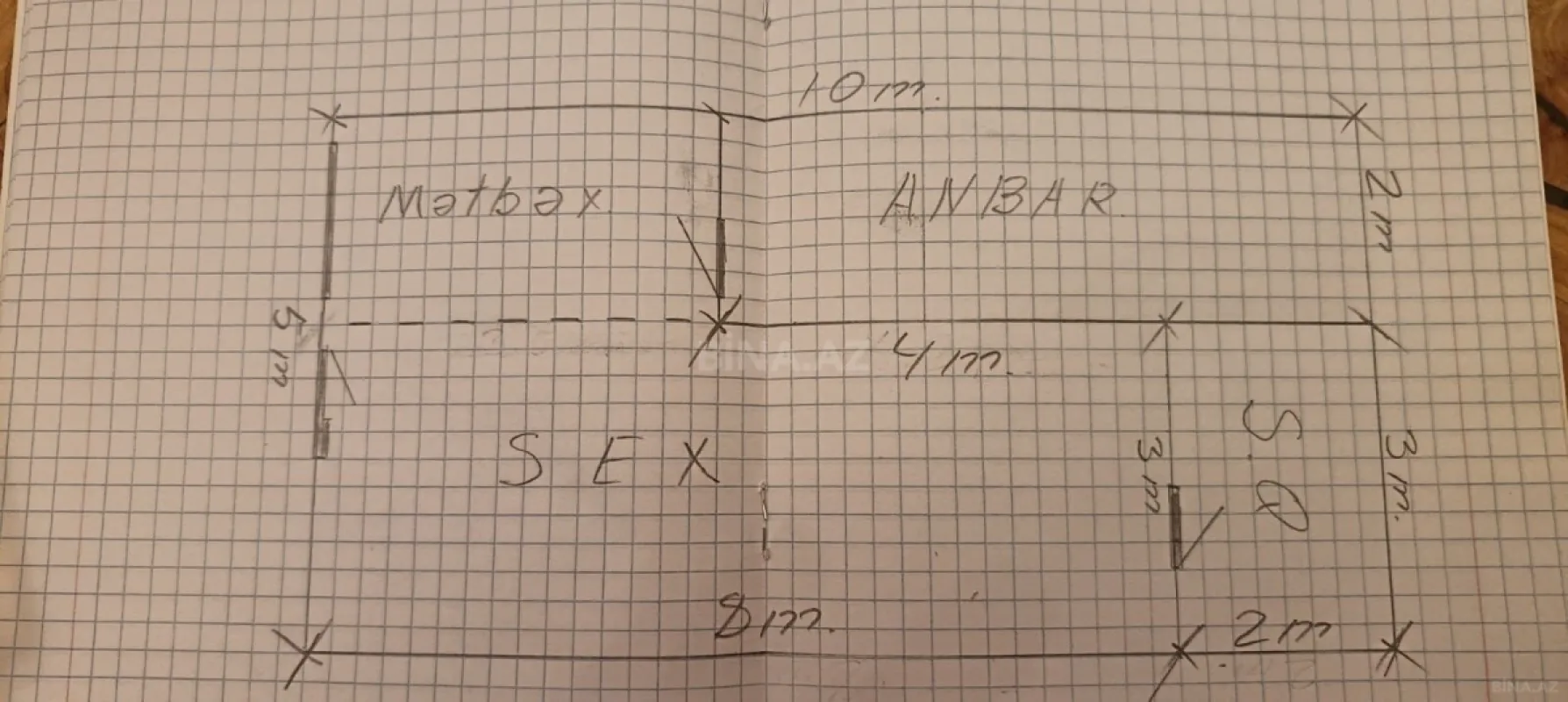 Kirayə verilir obyekt 50 m²