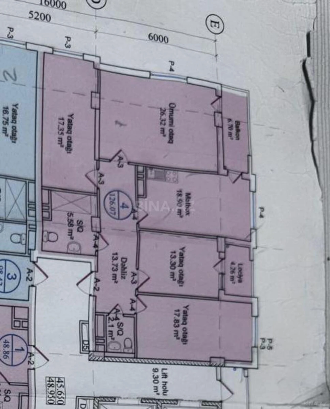 Satılır 4 otaqlı mənzil 127 m²