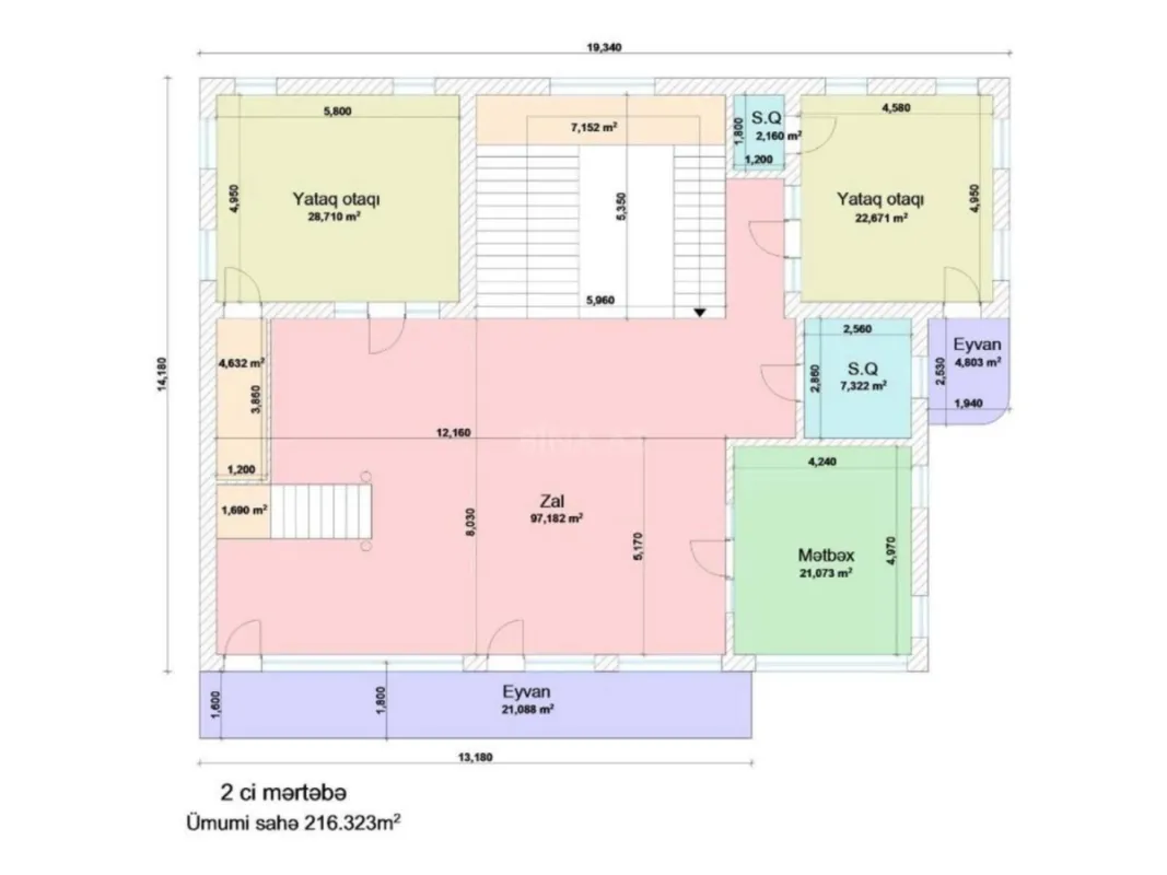 Satılır 9 otaqlı həyət evi 800 m²
