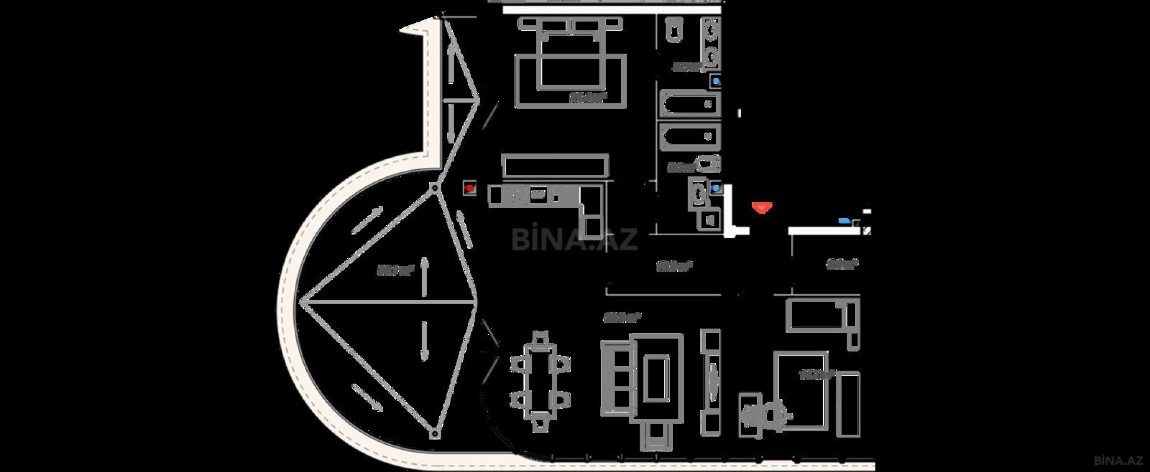 Satılır 3 otaqlı mənzil 152.6 m²