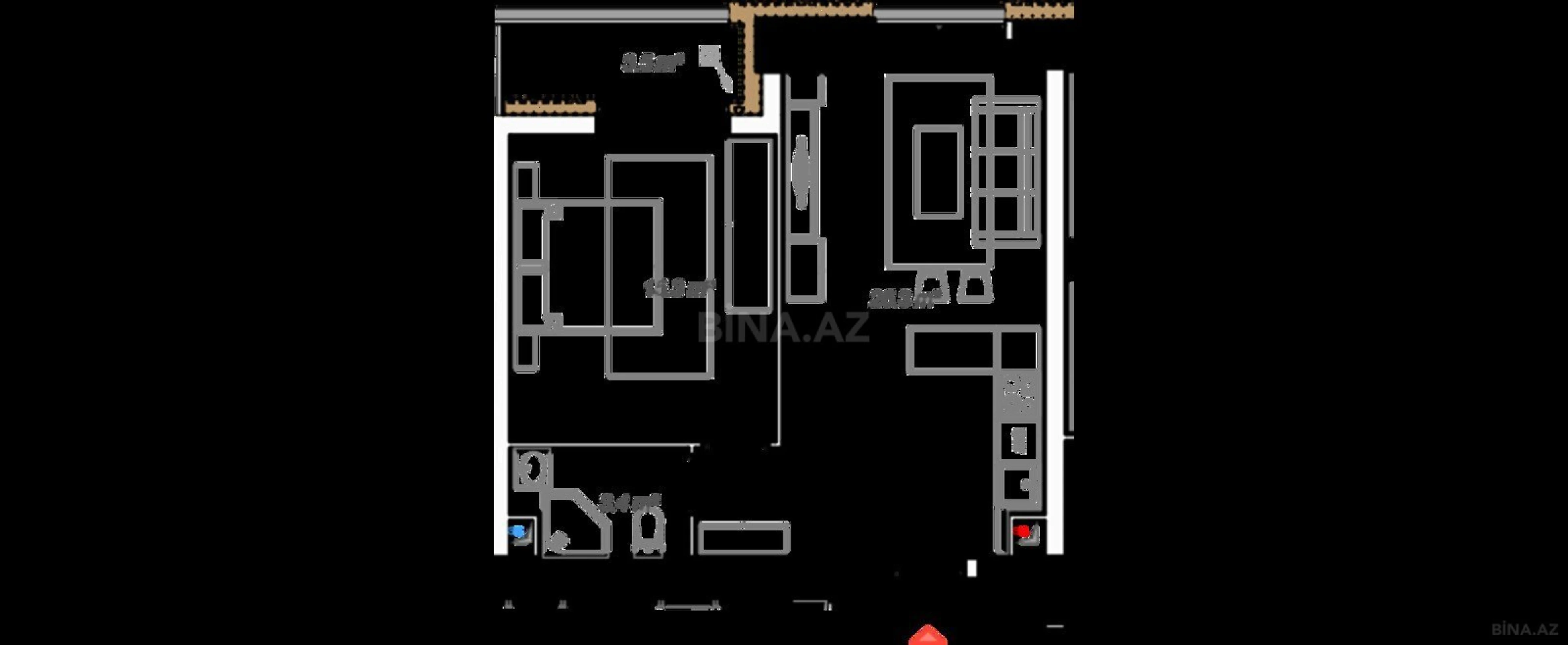 Satılır 2 otaqlı mənzil 61.2 m²
