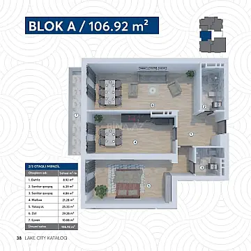 Satılır 2 otaqlı mənzil 110 m²