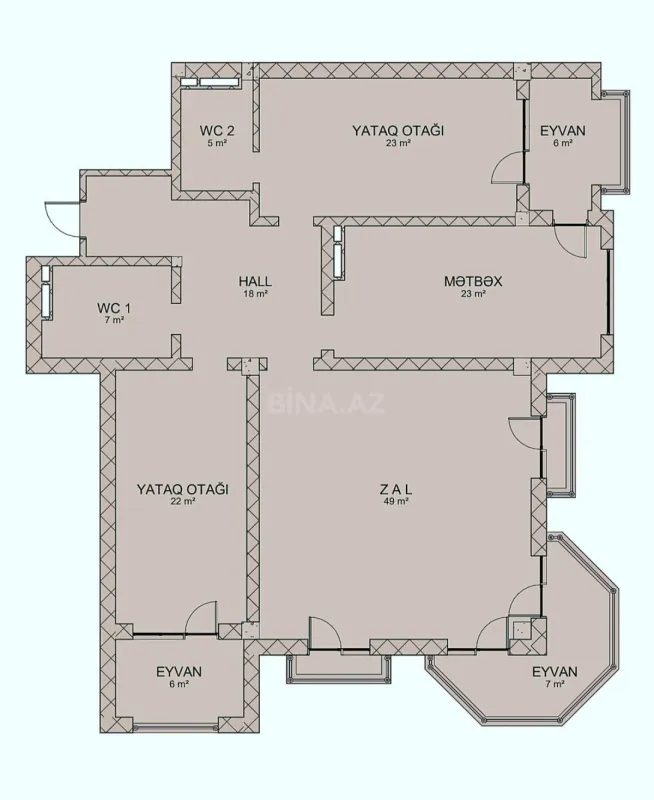 Satılır 3 otaqlı mənzil 168 m²