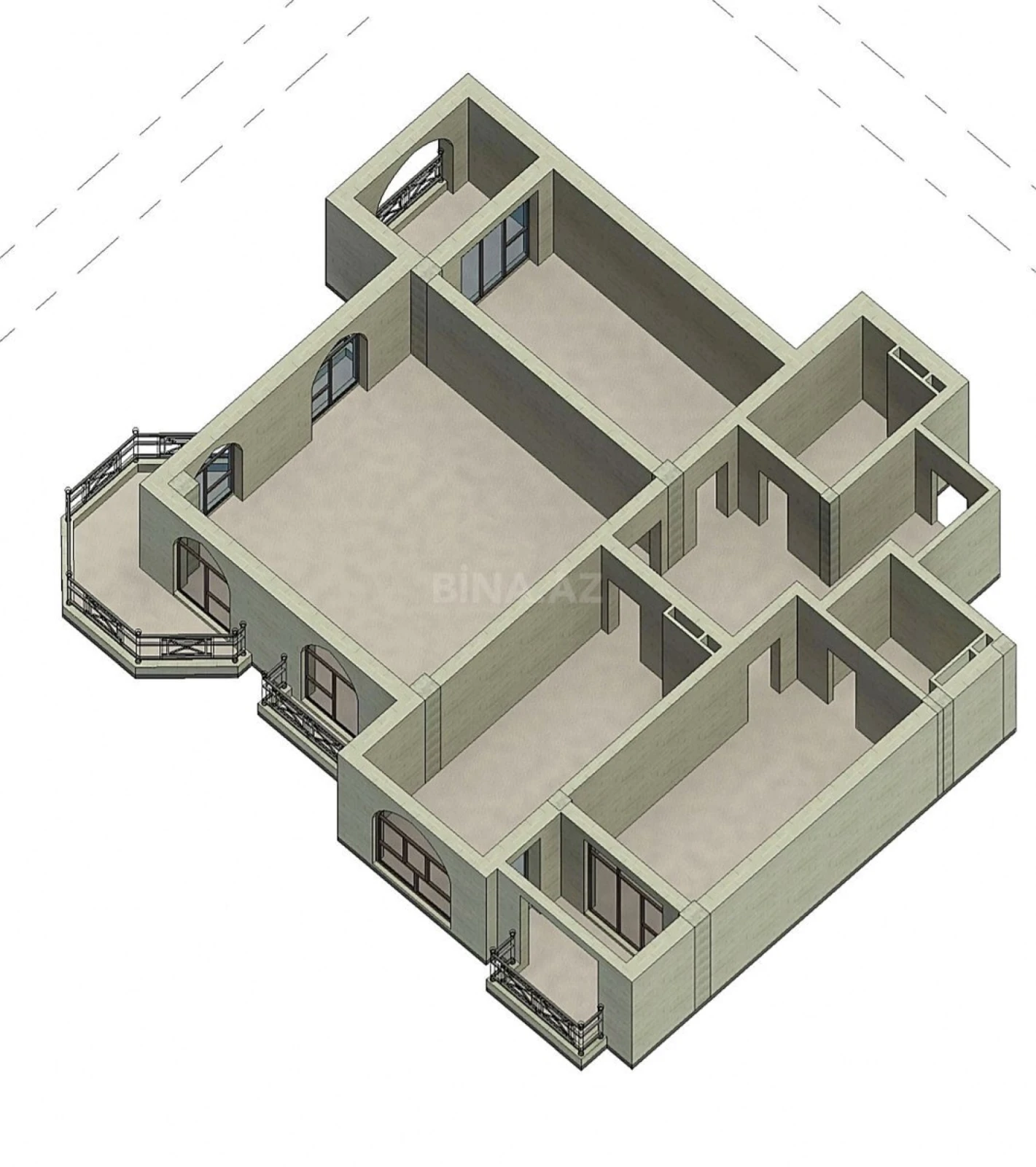 Satılır 3 otaqlı mənzil 168 m²