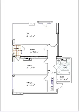 Satılır 3 otaqlı mənzil 115 m²