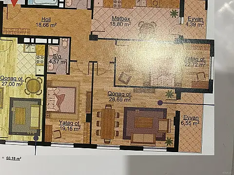 Satılır 3 otaqlı mənzil 128.6 m²