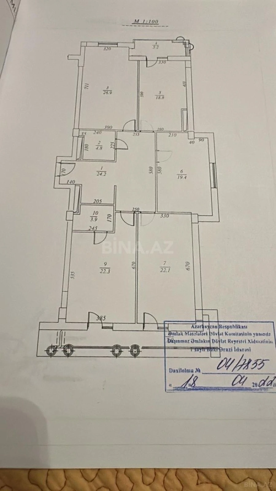 Satılır 4 otaqlı mənzil 164 m²