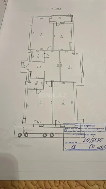 Satılır 4 otaqlı mənzil 164 m²