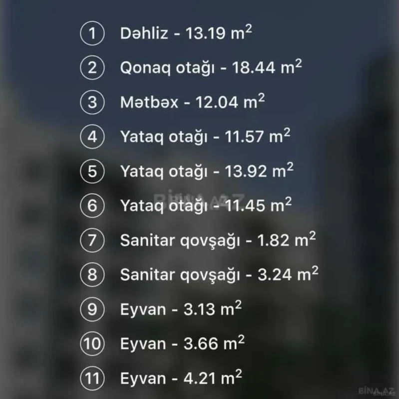 Satılır 4 otaqlı mənzil 110 m²