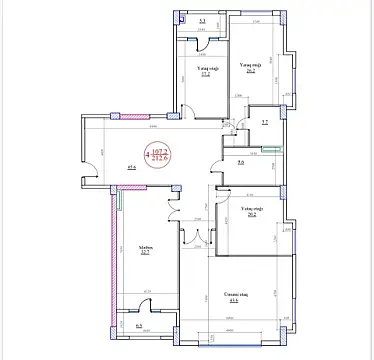 Satılır 4 otaqlı mənzil 212 m²