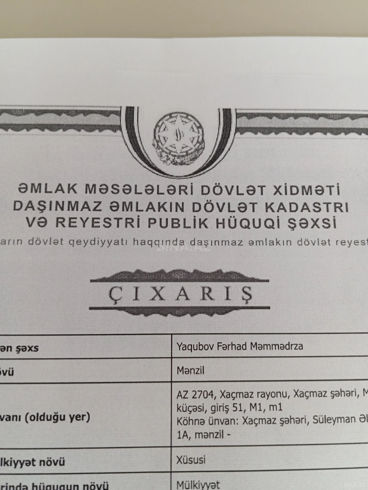 Satılır 2 otaqlı mənzil 56.3 m²