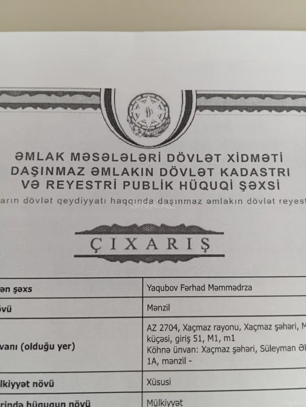 Satılır 2 otaqlı mənzil 56.3 m²