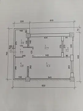 Satılır 2 otaqlı mənzil 56.3 m²