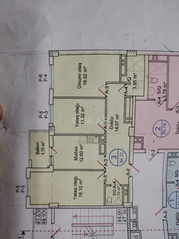 Satılır 3 otaqlı mənzil 87 m²