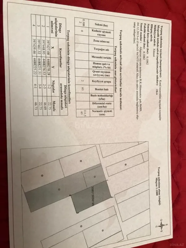 Satılır torpaq sahəsi 11 m²