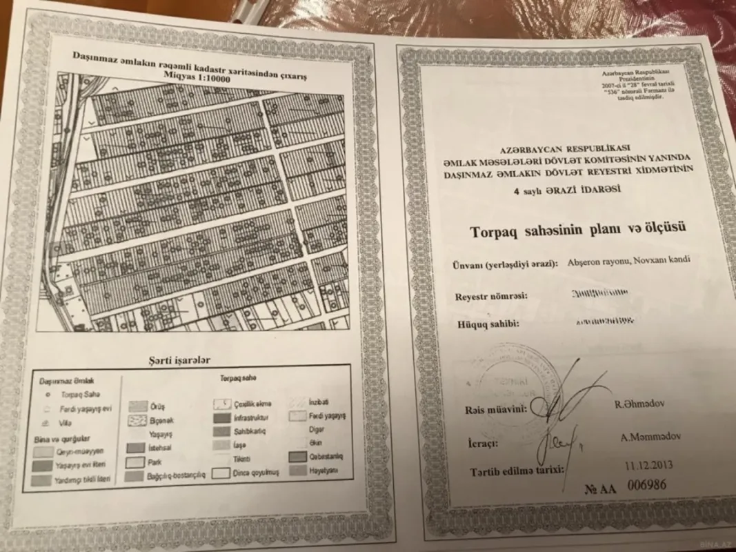 Satılır torpaq sahəsi 11 m²