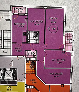 Satılır 4 otaqlı mənzil 110 m²
