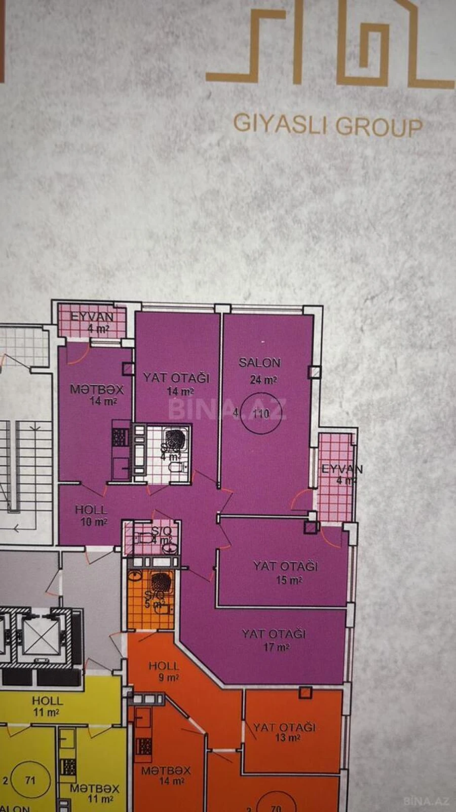 Satılır 4 otaqlı mənzil 110 m²