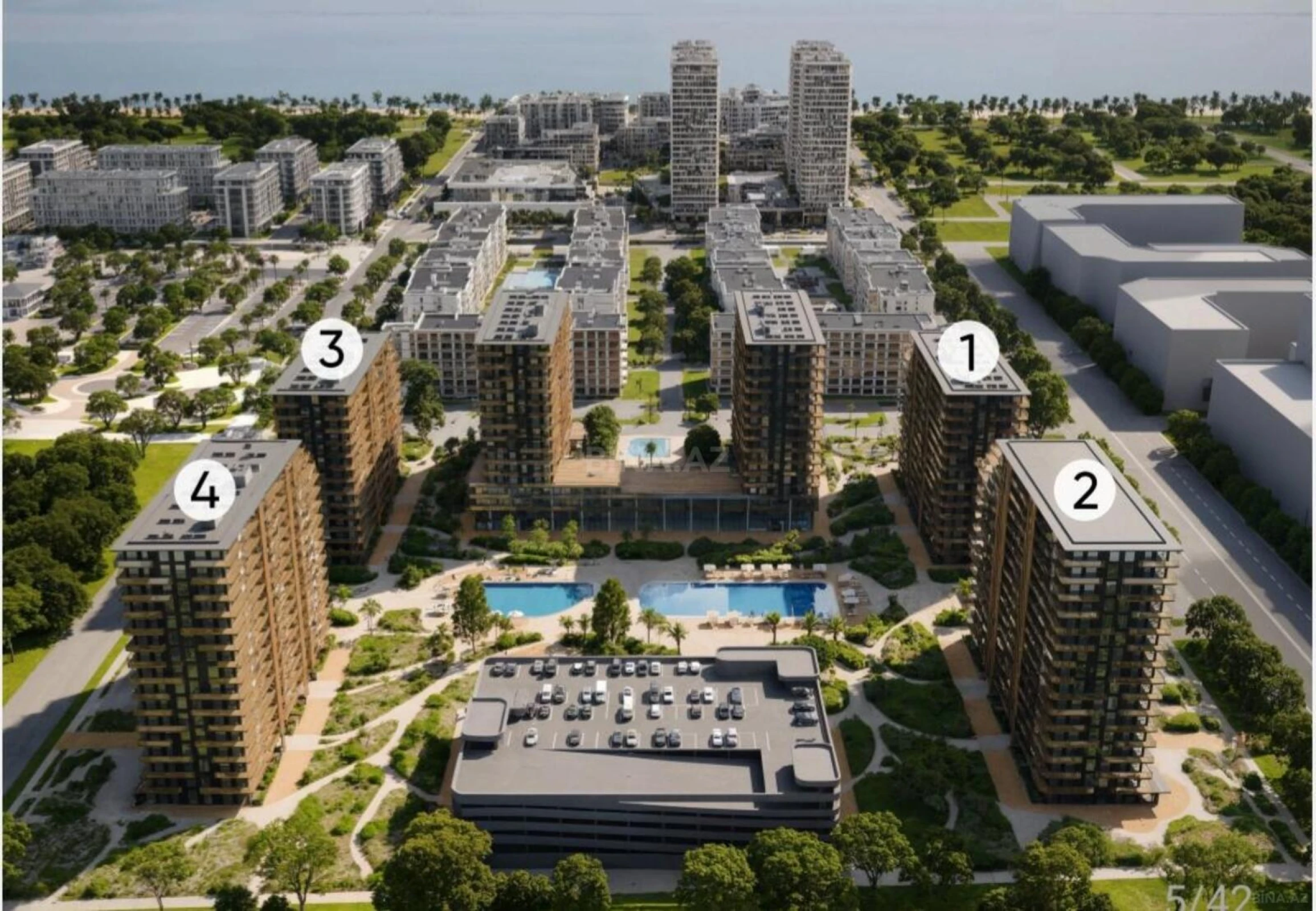 Satılır 1 otaqlı mənzil 35 m²