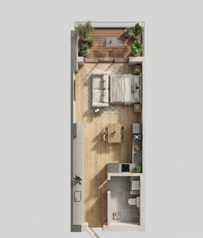 Satılır 1 otaqlı mənzil 35 m²