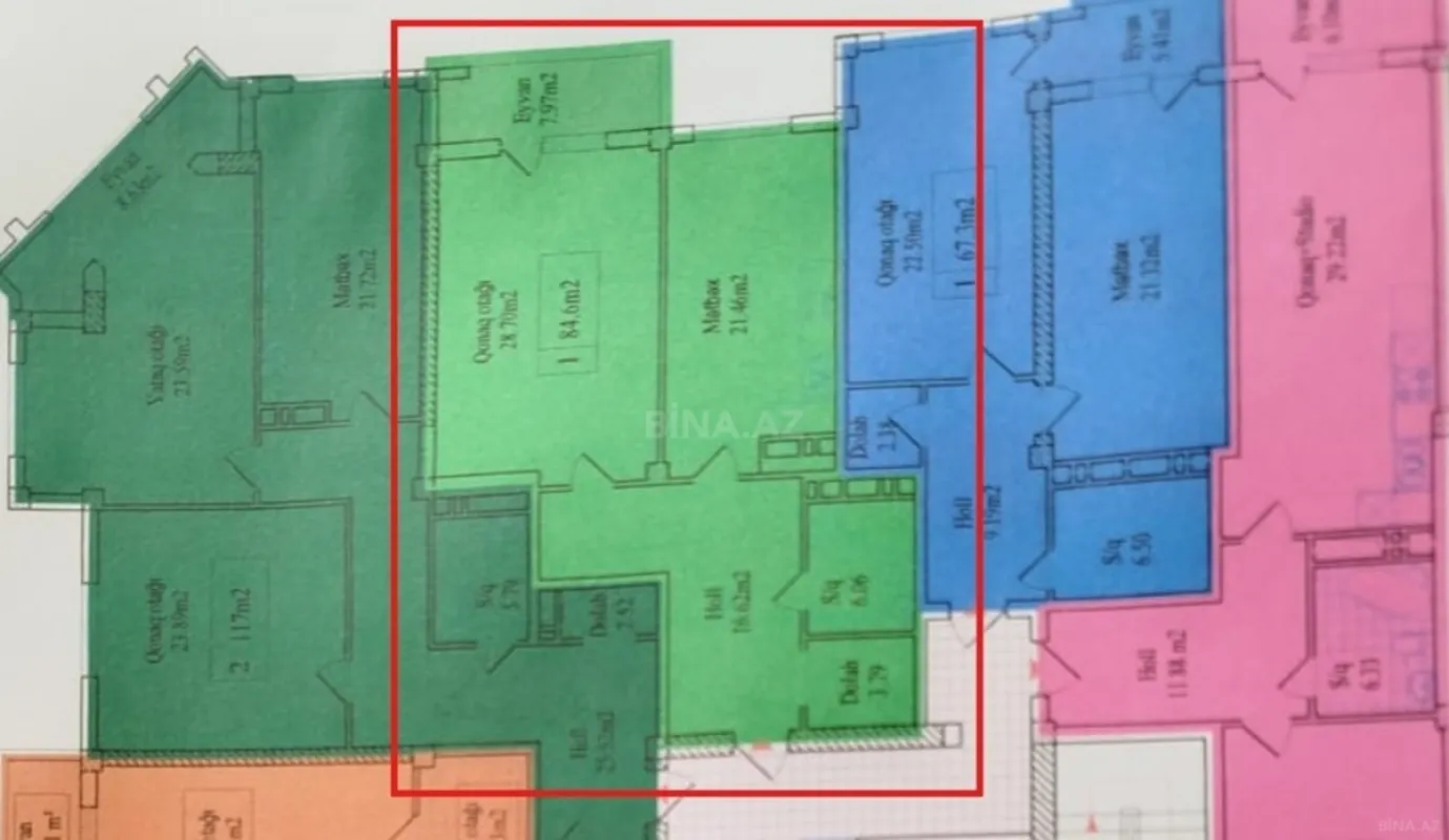 Satılır 1 otaqlı mənzil 84.6 m²