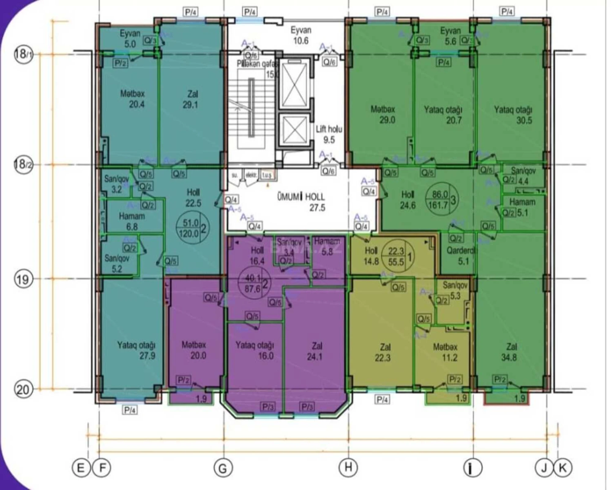 Satılır 2 otaqlı mənzil 87.6 m²