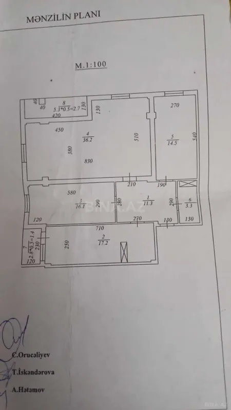 Satılır 3 otaqlı mənzil 119 m²