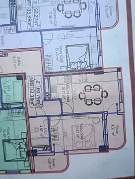 Satılır 2 otaqlı mənzil 60.7 m²